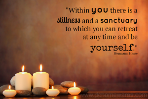 Picture of candles with meditation quote